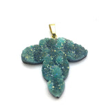 Crystal Maple Leaf Pendant Necklace Electroplate Stone Plating Jewelry