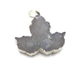 Crystal Maple Leaf Pendant Necklace Electroplate Stone Plating Jewelry
