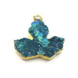 Crystal Maple Leaf Pendant Necklace Electroplate Stone Plating Jewelry