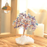 Natural Crystal Money Tree With Rock Quartz Cluster Base Fengshui Decoration