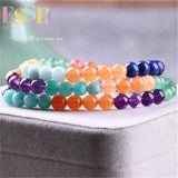 Natural Crystal Hand Buddha Prayer Bracelet 108 Beads Jewelry