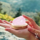 Rose Quartz Rough Stone USB Power Bedside Light