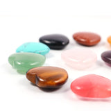 20mm Heart Opal Rose Quartz Tiger's Eye Stone Agate Chakra Healing