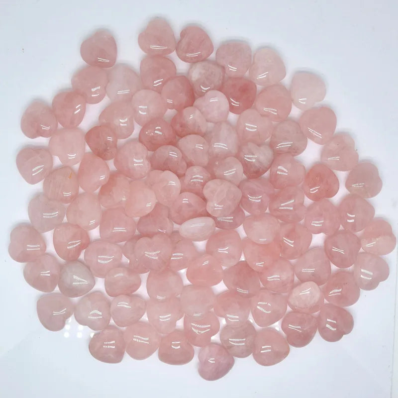 25*10mm Heart Rose Quartz Reiki Healing Decoration