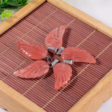 Crystal Opal Rose Quartz Tiger's Eye Angel Wings Pendants Charms for DIY Jewelry