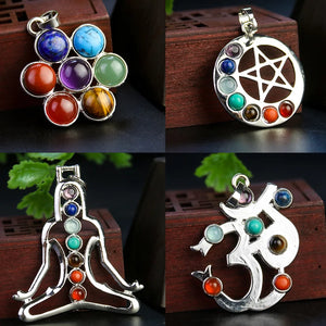 Chakra Stone Om Metatron Cube Pendant
