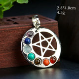 Chakra Stone Om Metatron Cube Pendant
