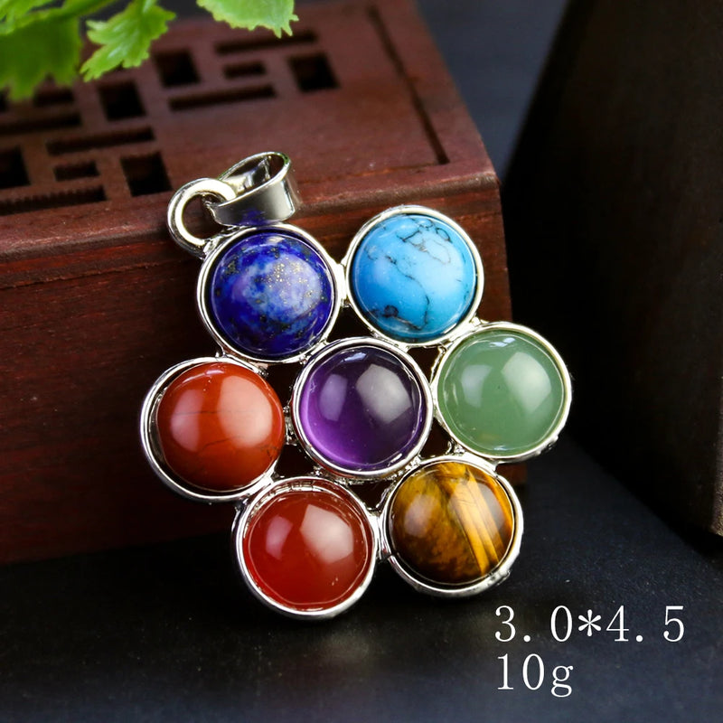 Chakra Stone Om Metatron Cube Pendant
