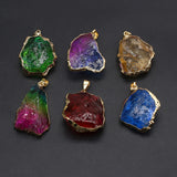 Natural Crystal Pendant Irregular Shape Gemstone Charms for Diy Jewelry