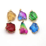 Natural Crystal Pendant Irregular Shape Gemstone Charms for Diy Jewelry