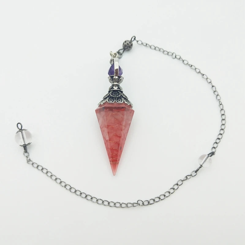 Natural Crystal Pendulum for Dowsing Spiritual Quartz Reiki Wicca Balancing