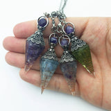 Natural Crystal Pendulum for Dowsing Spiritual Quartz Reiki Wicca Balancing