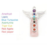Rose Quartz Chakra Beads Crystal Pendant for DIY Necklace