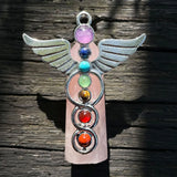 Rose Quartz Chakra Beads Crystal Pendant for DIY Necklace