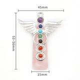 Rose Quartz Chakra Beads Crystal Pendant for DIY Necklace