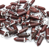 Crystal Pendant Stone Pendulum Hexagon Pillar Bullet Charms for Jewelry Making