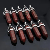 Crystal Pendant Stone Pendulum Hexagon Pillar Bullet Charms for Jewelry Making