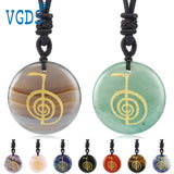 Crystal Quartz Cho Ku Rei Reiki Energy Symbol Pendant