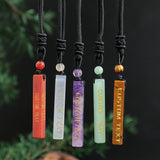 Crystal Quartz Column Pendant Necklace