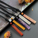 Crystal Quartz Column Pendant Necklace