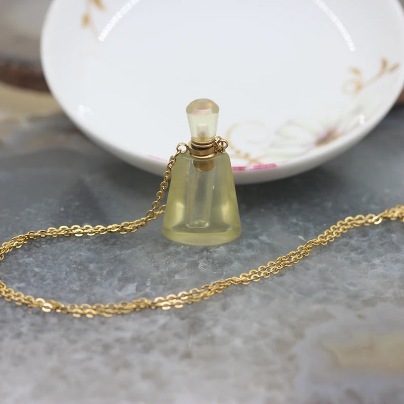 Crystal Quartz Drops Perfume Bottle Necklace