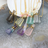 Crystal Quartz Drops Perfume Bottle Necklace