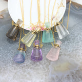 Crystal Quartz Drops Perfume Bottle Necklace