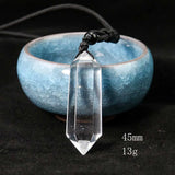 Crystal Quartz Necklace Double Point Pendant Stone Collar Woman Man Healing
