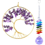 Crystal Quartz Tree Of Life 7 Chakra Reiki Healing Wall Hanging