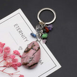 Crystal Quartzs Sakura Agate Keychains for Jewelry Backpack Gift