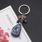 Crystal Quartzs Sakura Agate Keychains for Jewelry Backpack Gift