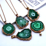 Crystal Raw Stone Sun Flower Pendants DIY Jewelry Accessories