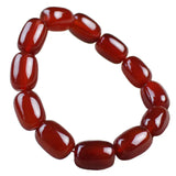 Crystal Red Agate Bracelet Barrel Beads Men Women Couple Jewelry