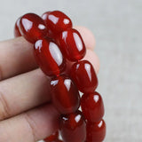 Crystal Red Agate Bracelet Barrel Beads Men Women Couple Jewelry