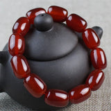 Crystal Red Agate Bracelet Barrel Beads Men Women Couple Jewelry