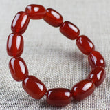 Crystal Red Agate Bracelet Barrel Beads Men Women Couple Jewelry
