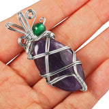 Crystal Reiki Tiger's Eye Rose Quartz Green Agate Beads Oval Pendant
