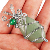 Crystal Reiki Tiger's Eye Rose Quartz Green Agate Beads Oval Pendant