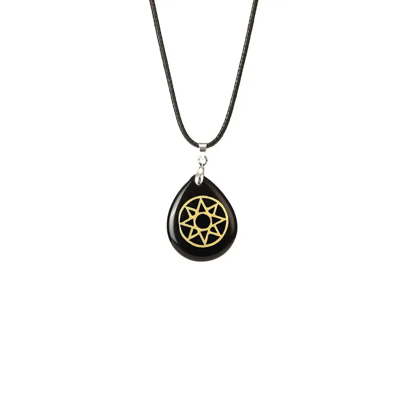 Crystal Reiki Water drop Ishtar Star Necklace
