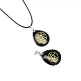 Crystal Reiki Water drop Ishtar Star Necklace