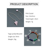 Natural Crystal 7 Chakra Stone Power Bracelet Gift Set