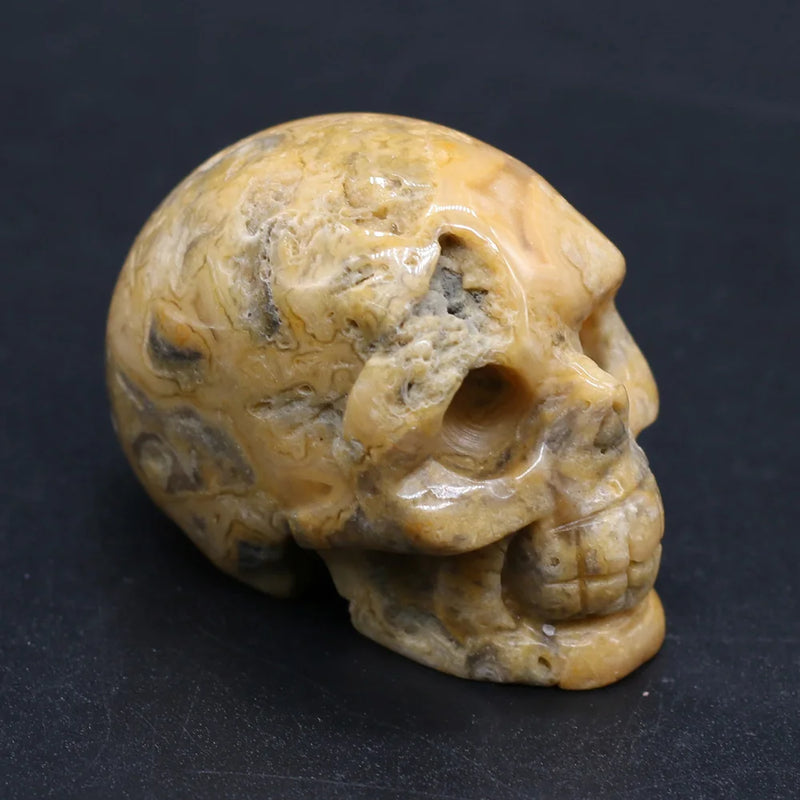 Natural Crystal Skull Gems Ghost Head Ornament Healing Stone