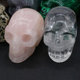Natural Crystal Skull Gems Ghost Head Ornament Healing Stone