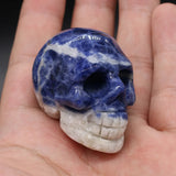 Natural Crystal Skull Gems Ghost Head Ornament Healing Stone