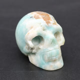 Natural Crystal Skull Gems Ghost Head Ornament Healing Stone