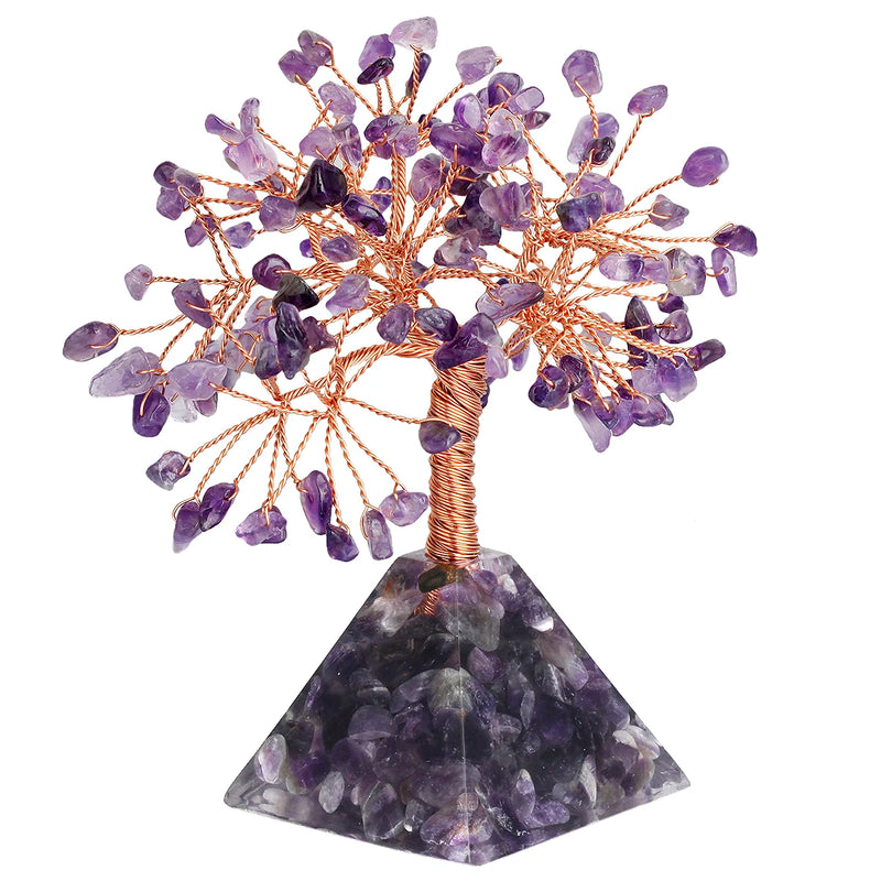 Crystal Slices Money Tree with Copper Wire Wrapped Base