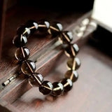 Smoky Crystal Beads Bracelet For Women Elastic Bracelet 14mm