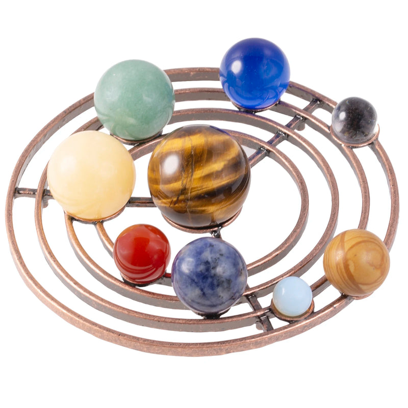 Crystal Spheres Solar System Planets Gemstone Collection Home Decor