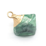 Crystal Stone Rhombus Pendant for DIY Jewelry - Amethyst Fluorite Quartz