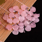 Rose Quartz Crystal Heart Pendants for Jewelry Making